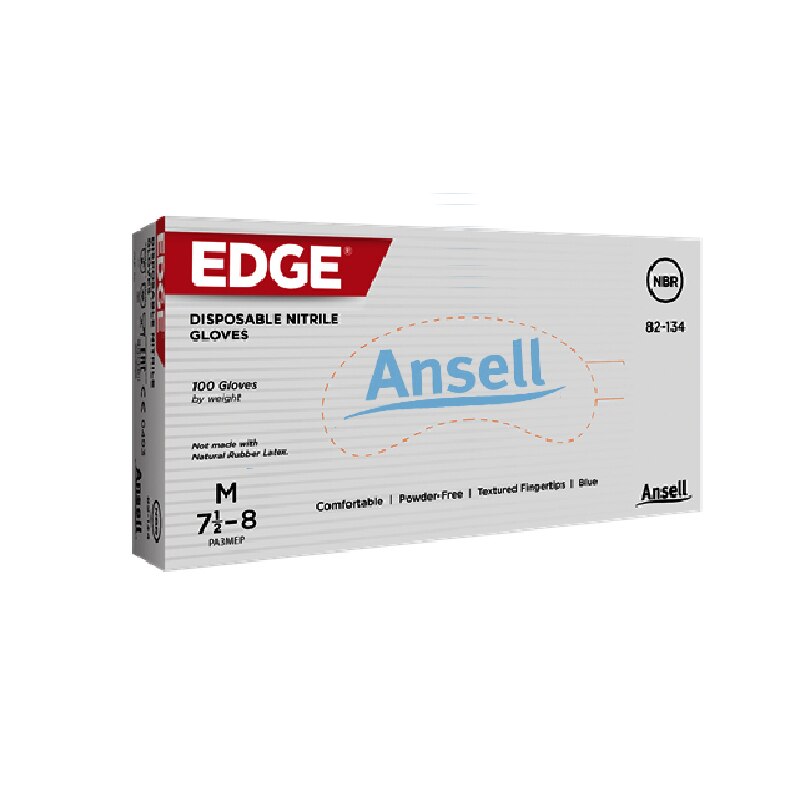 Manusi nitril, Ansell Edge, marime M, 100 buc/cutie, bleu