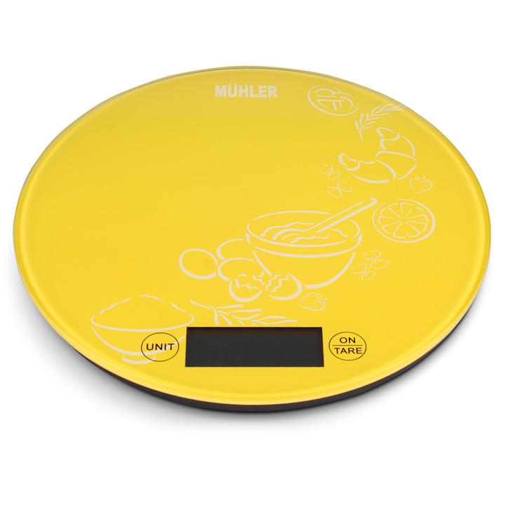 Везна кухненска Muhler KSC-2026R yellow, Жълта