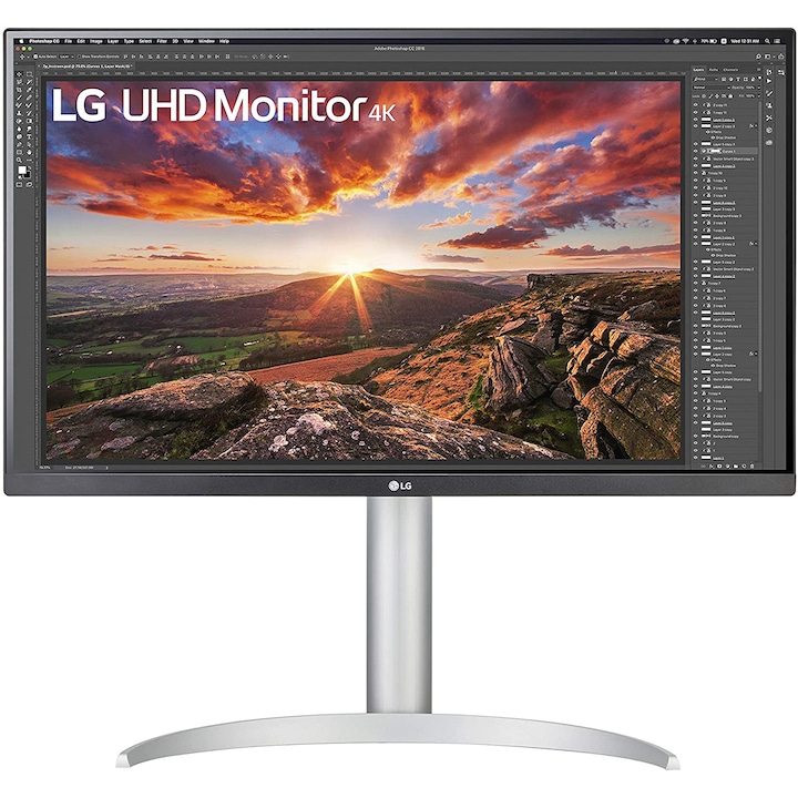 LG 27UP850-W LED monitor, 27, IPS, UHD 4K, 60Hz, 5ms, DisplayHDR™ 400, DCI-P3 95%, AMD FreeSync™, HDMI, Display Port, USB, USB Type-C™