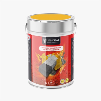 Vopsea impermeabilizanta pentru pavaj si Beton, Protectie Hidrofoba si Oleofoba, NanoMax, 5L - Galben Mustar Vopsea impermeabilizanta pentru pavaj si Beton, Protectie Hidrofoba si Oleofoba, NanoMax, 5L - Galben Mustar