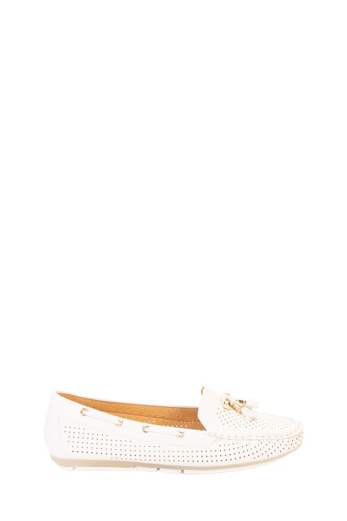 Mocasini dama Joann, Alb