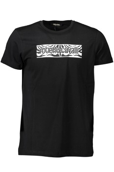 Tricou barbati cu imprimeu logo, Roberto Cavalli, Negru Tricou barbati cu imprimeu logo, Roberto Cavalli, Negru