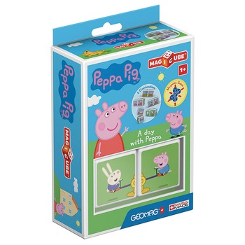 Joc De Constructie Magnetic, Geomag, Peppa Pig - A Day With Peppa Magicube, 2 Piese Joc De Constructie Magnetic, Geomag, Peppa Pig - A Day With Peppa Magicube, 2 Piese