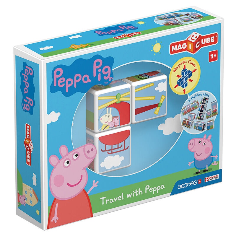 Joc De Constructie Magnetic, Geomag, Peppa Pig - Travel With Peppa Magicube, 3 Piese