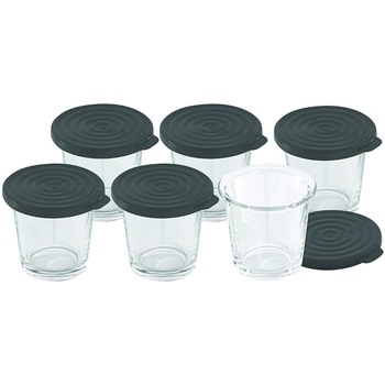 Set 6 borcane de sticla cu capac de silicon, pentru iaurt sau desert, compatibile cu multicookerele Tefal Set 6 borcane de sticla cu capac de silicon, pentru iaurt sau desert, compatibile cu multicookerele Tefal