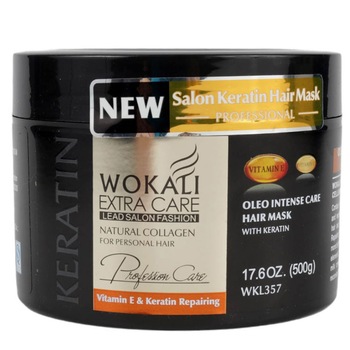 Masca Profesionala pentru Par cu KERATINA, Colagen si Vitamina E, Wokali Extra Care SALON, 500 g Masca Profesionala pentru Par cu KERATINA, Colagen si Vitamina E, Wokali Extra Care SALON, 500 g