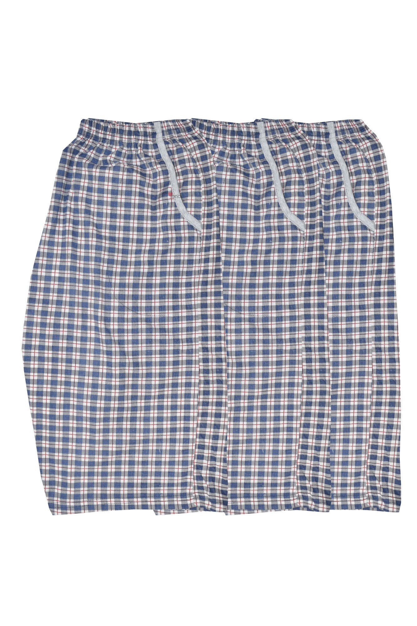 Set trei pantaloni 3/4 SRN big size pentru barbati, imprimeu carouri, Albastru