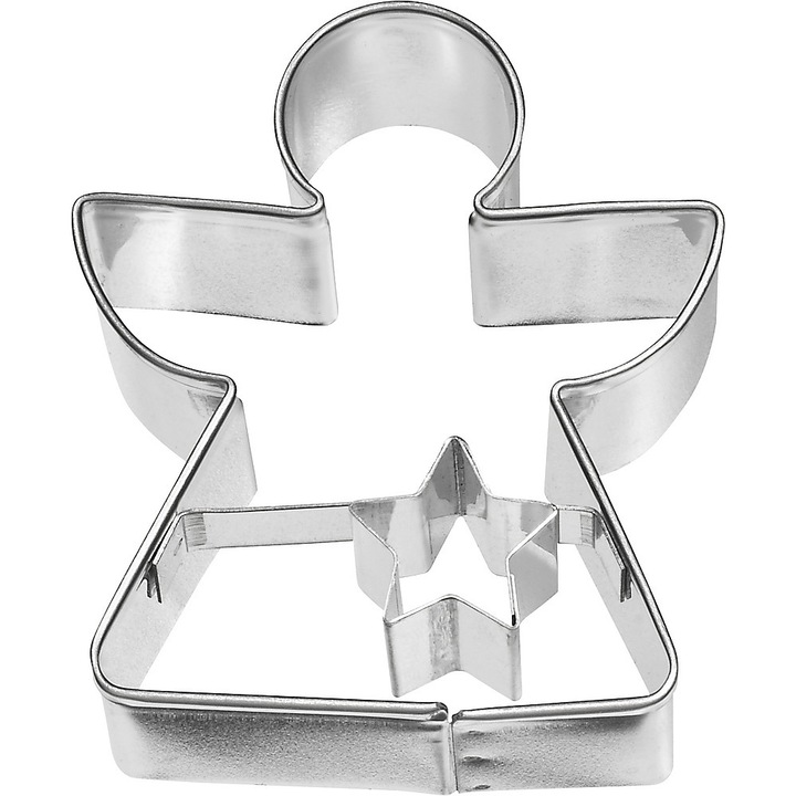 Forma de biscuiti din metal BIRKMANN, Inger cu stea, 6 cm