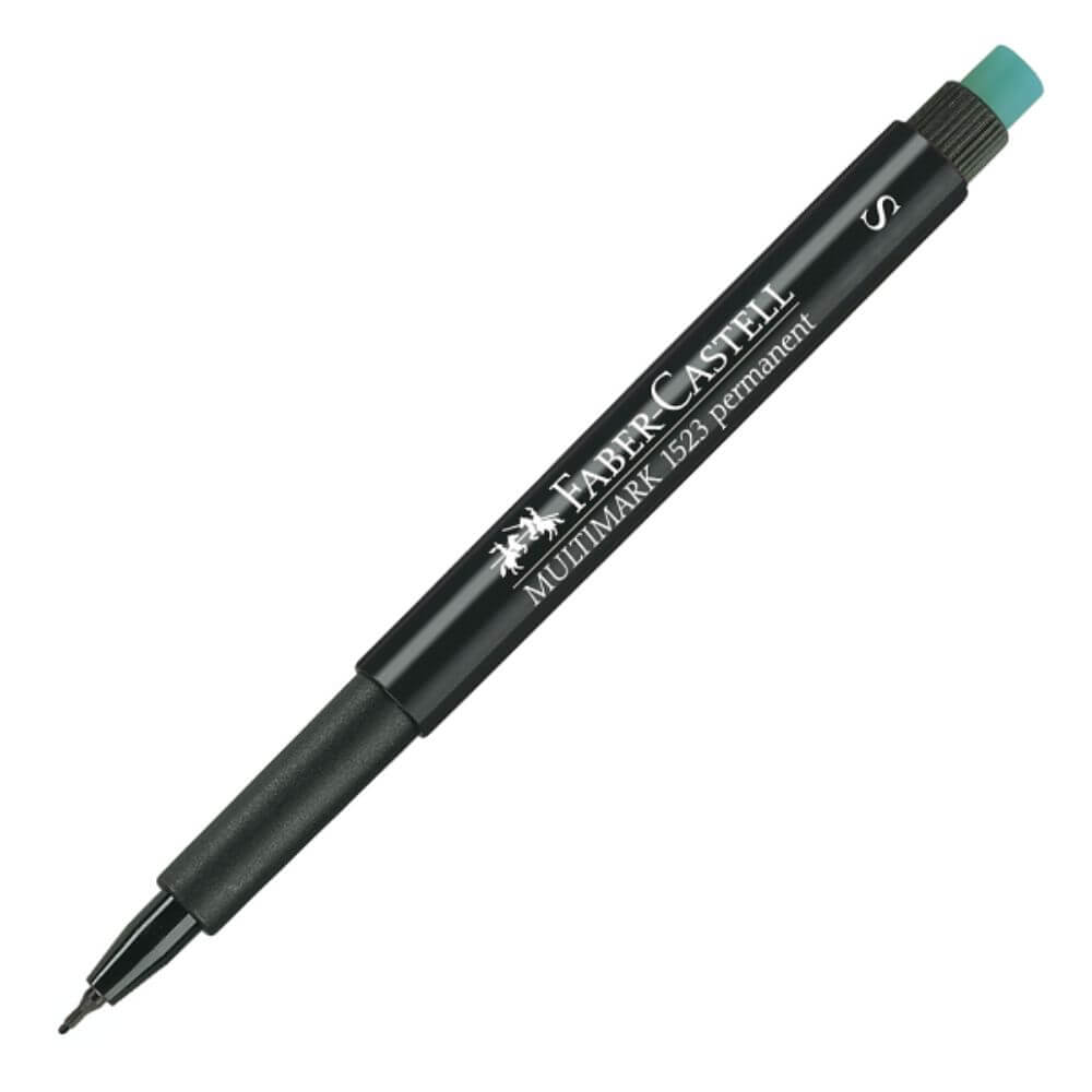 Marker Albastru Permanent cu Radiera Faber-Castell Multimark, Varf S