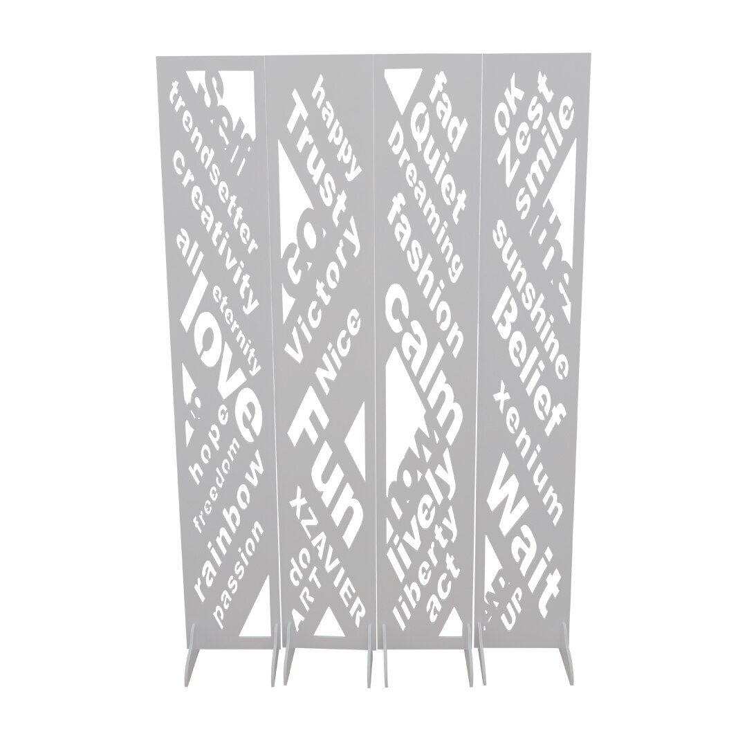 Paravan de camera cu 4 panouri, Naimeed D108 PVC, culoare alb, 180 x 120 cm