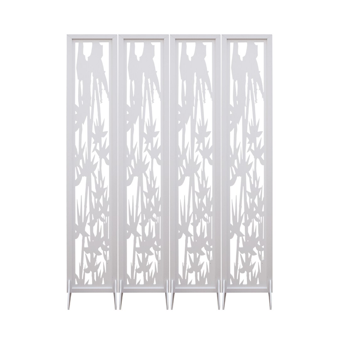 Paravan de camera cu 4 panouri, Naimeed D106 PVC, culoare alb, 180 x 120 cm