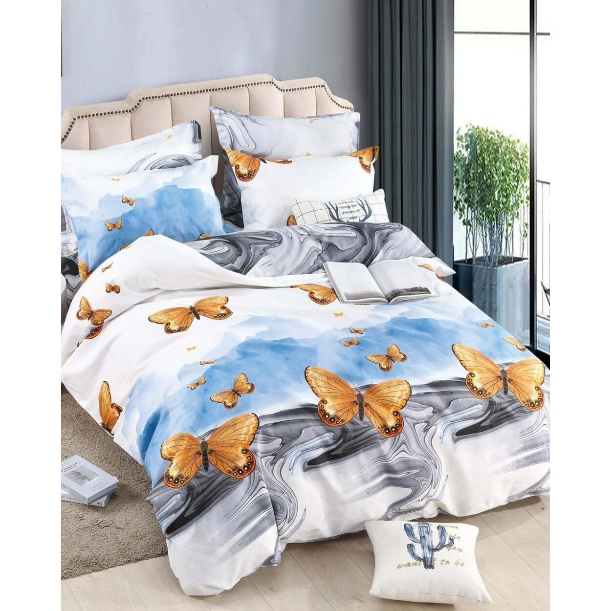 Set Lenjerie Finet, Cearceaf de Pat cu Elastic, 6 Piese, Pat 2 Persoane, FNJE-31