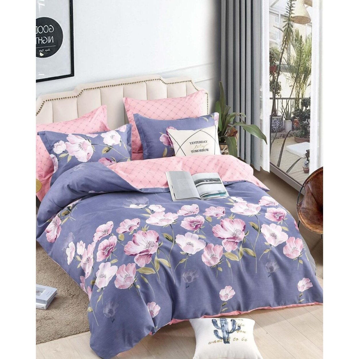 Set Lenjerie Finet, Cearceaf de Pat cu Elastic, 6 Piese, Pat 2 Persoane, FNJE-33