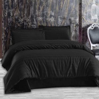 Set Lenjerie de pat dublu, bumbac satinat, 6 piese, Altinbasak, Always Negru Set Lenjerie de pat dublu, bumbac satinat, 6 piese, Altinbasak, Always Negru