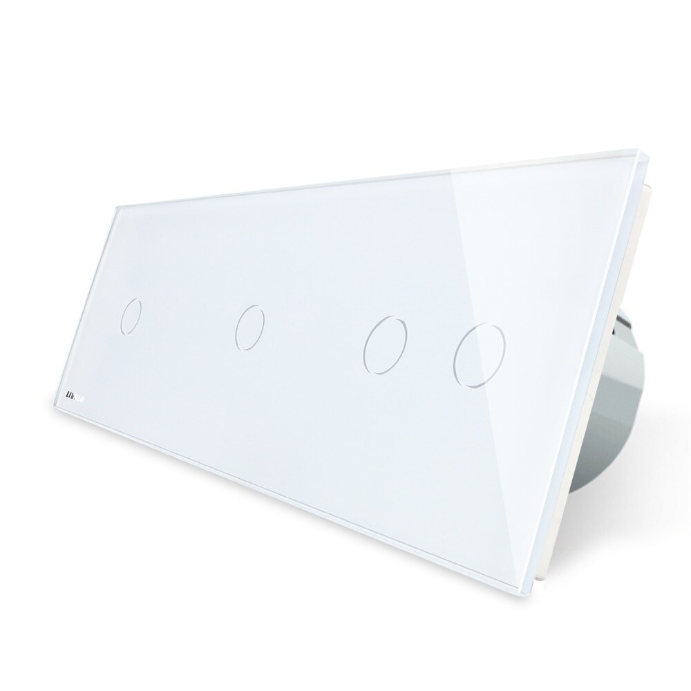 Intrerupator cu touch simplu / simplu / dublu LIVOLO din sticla, Alb, Protocol ZigBee, Control de pe telefon