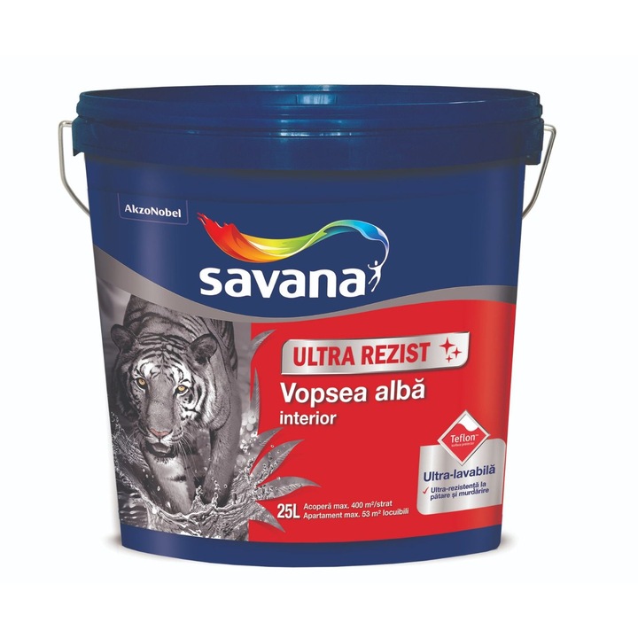 Боя с тефлон™ Savana, Супер миеща се, Ултра устойчива, бяла, 15 литра