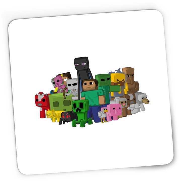 Подложка за мишка Gaming, Minecraft, Всички персонажи, 21x19 см