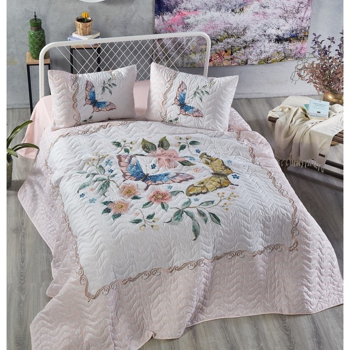 Ágytakaró szett, steppelt, 240 x 260 cm + 2 db 70 x 50 cm, kétoldalas, Club Cotton, Roxy