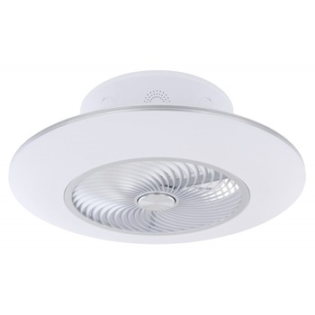 Ventilator de tavan cu lustra, Globo, LED 40W, telecomanda, temporizator, metal alb Ventilator de tavan cu lustra, Globo, LED 40W, telecomanda, temporizator, metal alb