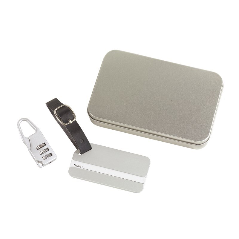 Set etichete si protectie bagaje Bremen Far Away, aluminiu, 13 x 8,4 x 2 cm