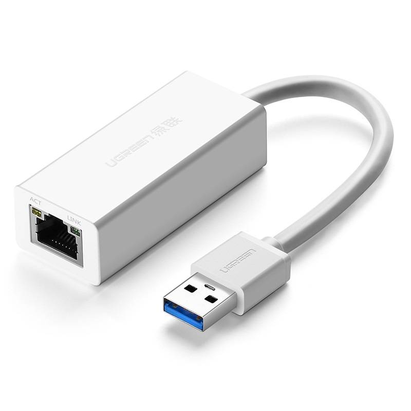 Adaptor de retea UGREEN CR111 USB 3.0 la RJ45, Alb