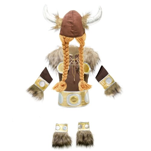 Costum de rege viking Imaginarium Party King Olaf, cu 9 piese, pentru 4-5 ani, 104 - 110 cm