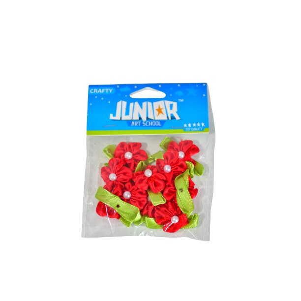 Set flori din satin, colorate, 10 bucati