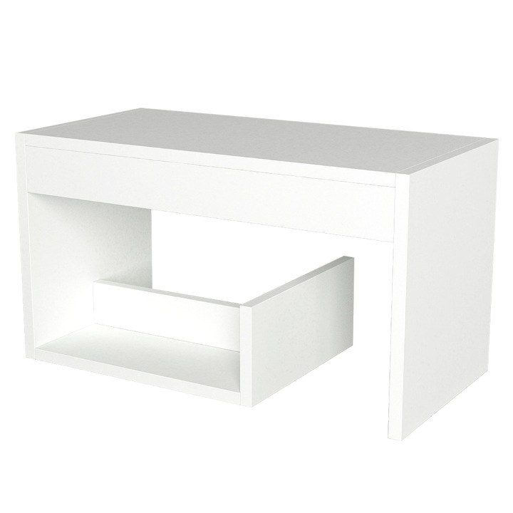 Masuta de colt, Moebel 17, Sister, 35x60x29.5 cm, Alb