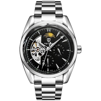 Ceas barbatesc Tevise CS1266, automatic, otel inoxidabil, argintiu, cadran negru Ceas barbatesc Tevise CS1266, automatic, otel inoxidabil, argintiu, cadran negru