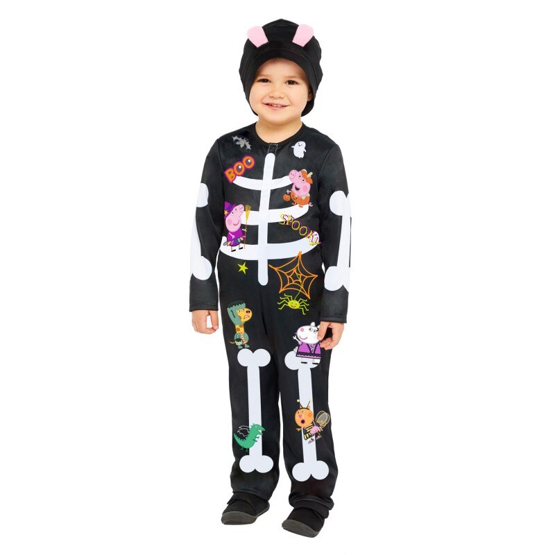 Costum Peppa Pig Skeleton Pentru copii , 2-3 ani, Multicolor