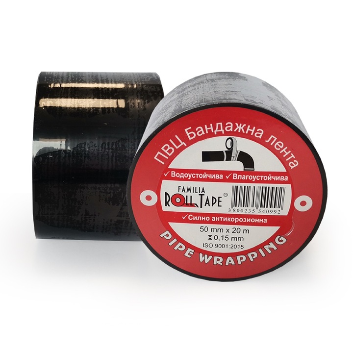 PVC kötszerszalag Familia Roll Tape, 50 mm x 20 m, fekete