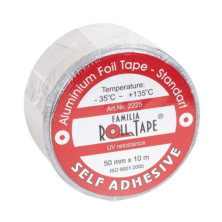 Banda din aluminiu, Familia Roll Tape, argintiu, 50 mm x 10 m