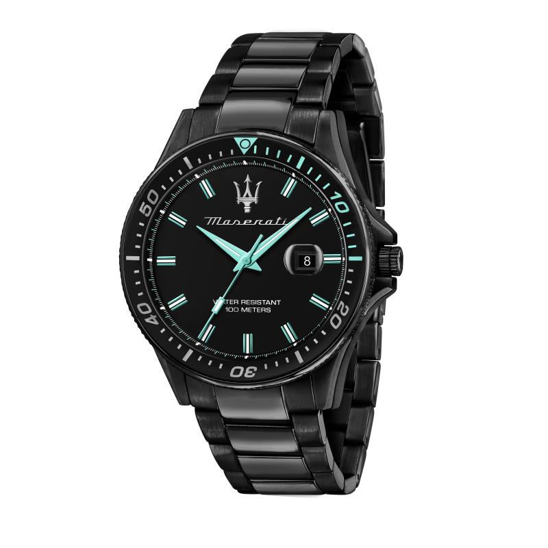 Ceas Maserati R8853144001, Aqua Edition Sfida, inox, negru, carcasa 44mm