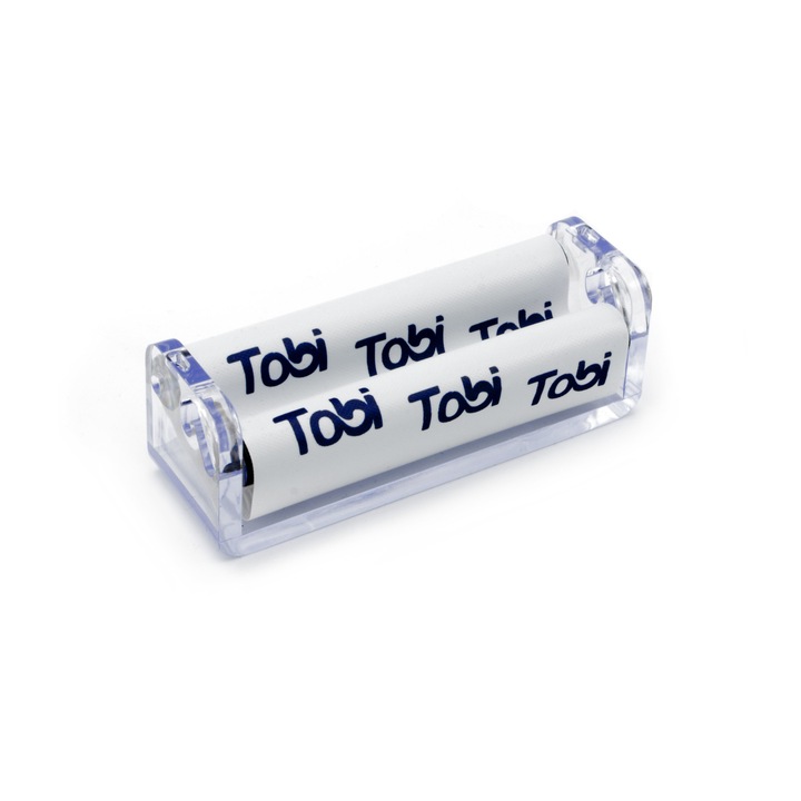 Aparat rulat tigarete Tobi, Plastic, 70 mm, Alb