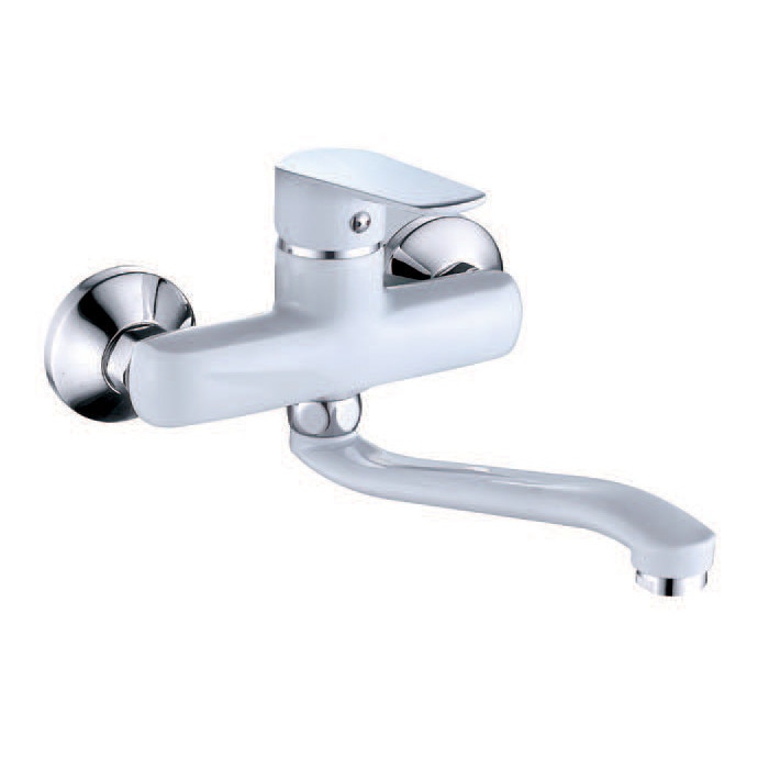 Baterie prindere perete Everline, pipa lunga, alb