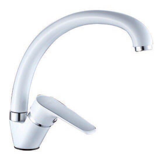 Baterie bucatarie Everline, pipa tip lebada, alb