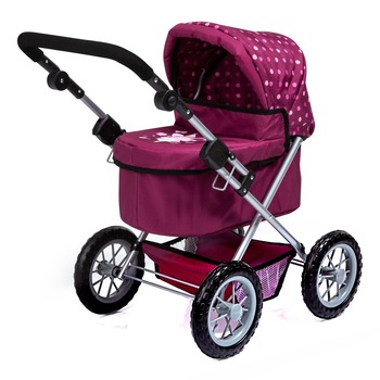 Carucior pentru papusi, Bayer 13067AA Dolls Pram Trendy, roz Carucior pentru papusi, Bayer 13067AA Dolls Pram Trendy, roz