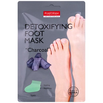 Masca Dedoxifianta cu Carbune pentru Picioare 2buc Masca Dedoxifianta cu Carbune pentru Picioare 2buc