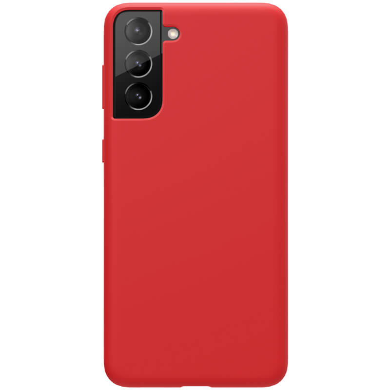 Husa din silicon mat rosu, cu interior de microfibra, pentru Samsung Galaxy S21 Plus- Nillkin Flex