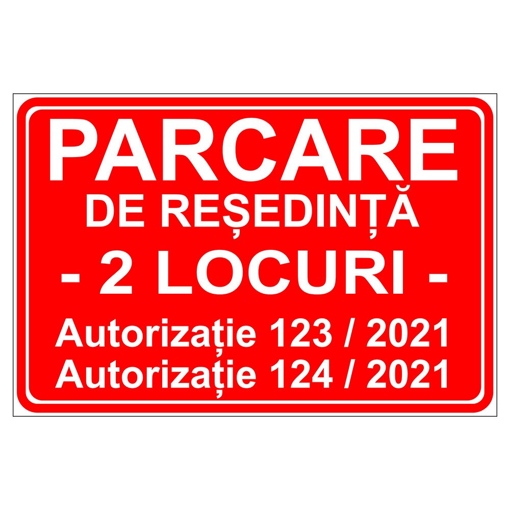 Placuta parcare, parcare de resedinta, numar locuri, Sigtra, 200x300 mm, PVC, 3 mm