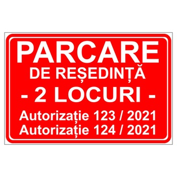 Placuta parcare, parcare de resedinta, numar locuri, Sigtra, 300x400 mm, PVC, 2 mm Placuta parcare, parcare de resedinta, numar locuri, Sigtra, 300x400 mm, PVC, 2 mm