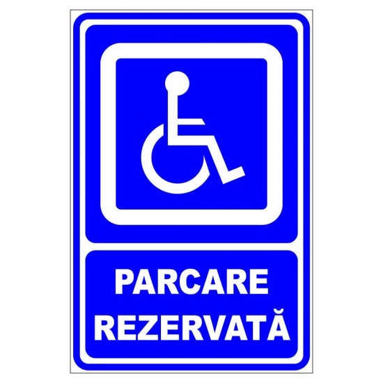 Placuta parcare, parcare rezervata persoanelor cu dizabilitati, Sigtra, 200x300 mm, PVC, 1 mm