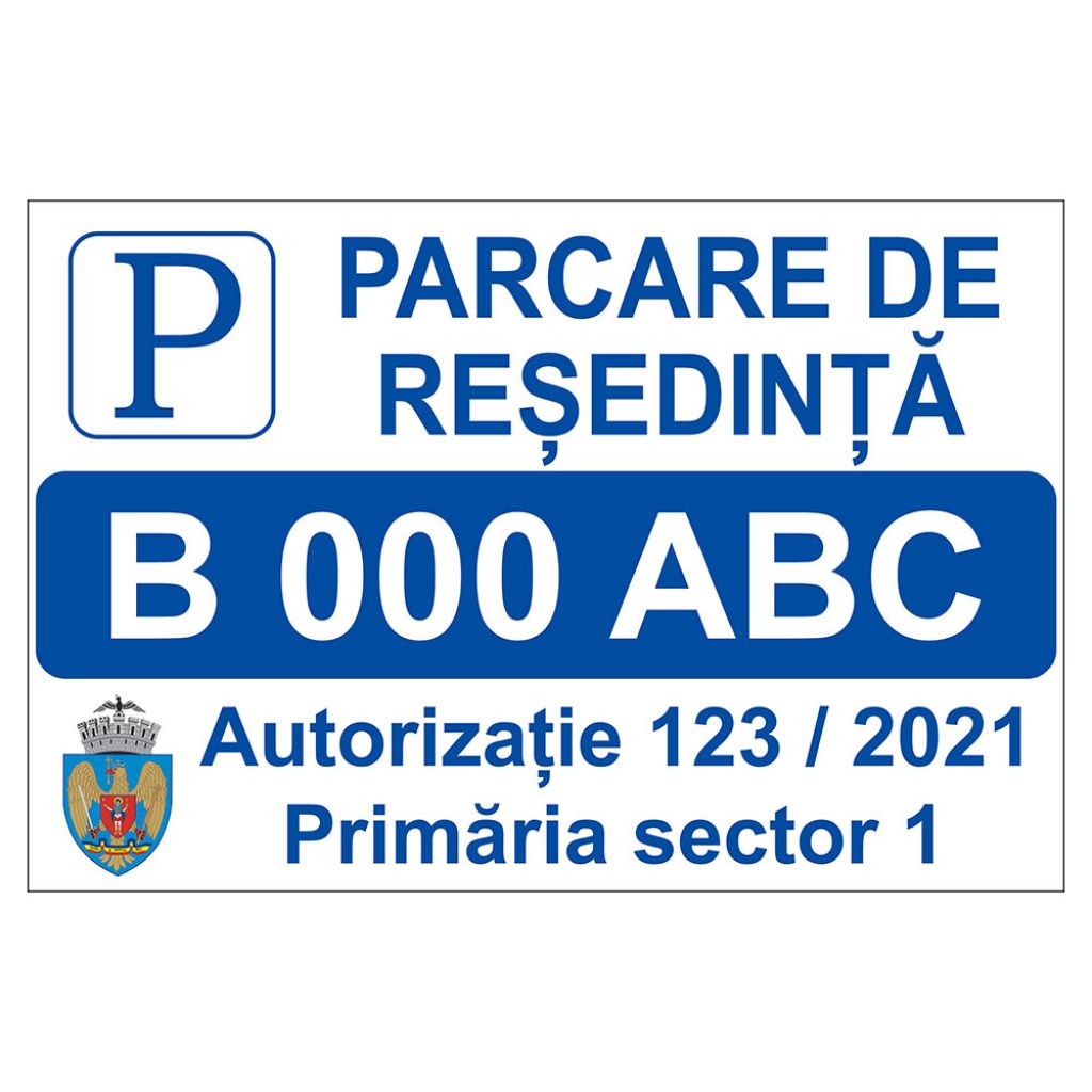Placuta parcare, parcare de resedinta, numar auto, Sigtra, 200x300 mm, PVC, 3 mm