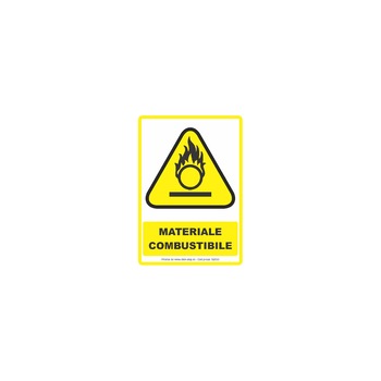 Materiale combustibile - Indicator de avertizare S2033, 300x400mm, Autocolant PVC Materiale combustibile - Indicator de avertizare S2033, 300x400mm, Autocolant PVC