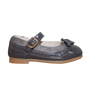 Pantofi fete cu fundita A1655, Gri Pantofi fete cu fundita A1655, Gri