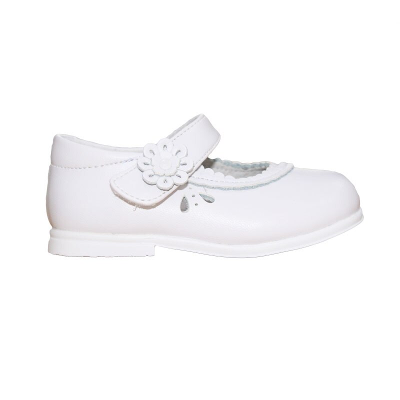 Pantofiori fete din piele naturala A2338, Alb