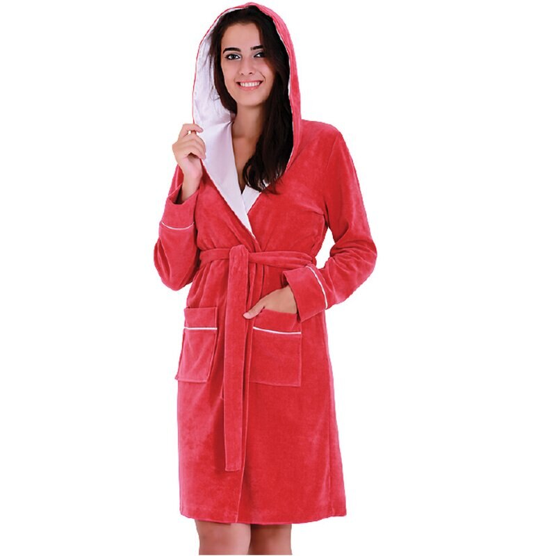 Halat cu gluga, Velur, rosu S