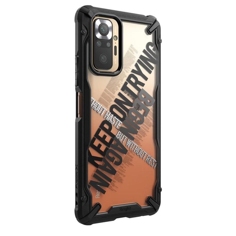 Carcasa Ringke Fusion X Design compatibila cu Xiaomi Redmi Note 10 Pro Black Cross