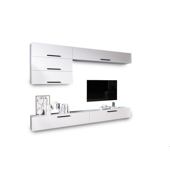 Living Pati 033 – Mobila Sufragerie Alba 6 corpuri pal melaminat 16mm 276x26.7x185 Living Pati 033 – Mobila Sufragerie Alba 6 corpuri pal melaminat 16mm 276x26.7x185