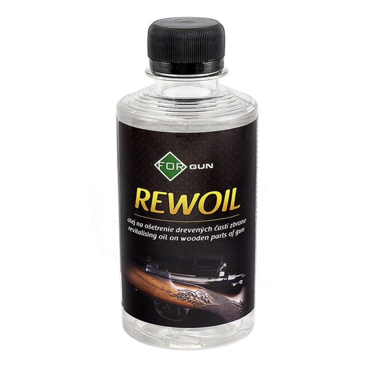 Ulei pentru protectia si conservarea componentelor din lemn ale armei Rewoil For, anti abraziune, anti crapaturi, strat impermeabil, inodor, 250 ml